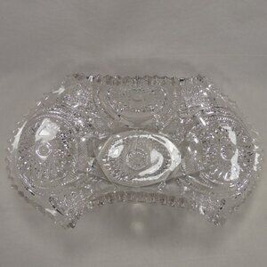 Imperial 14" Clear Pressed Glass Hobstar Pinwheel Ruffled Centerpiece Bowl EAPG